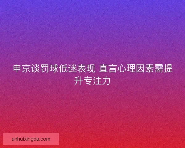 申京谈罚球低迷表现 直言心理因素需提升专注力